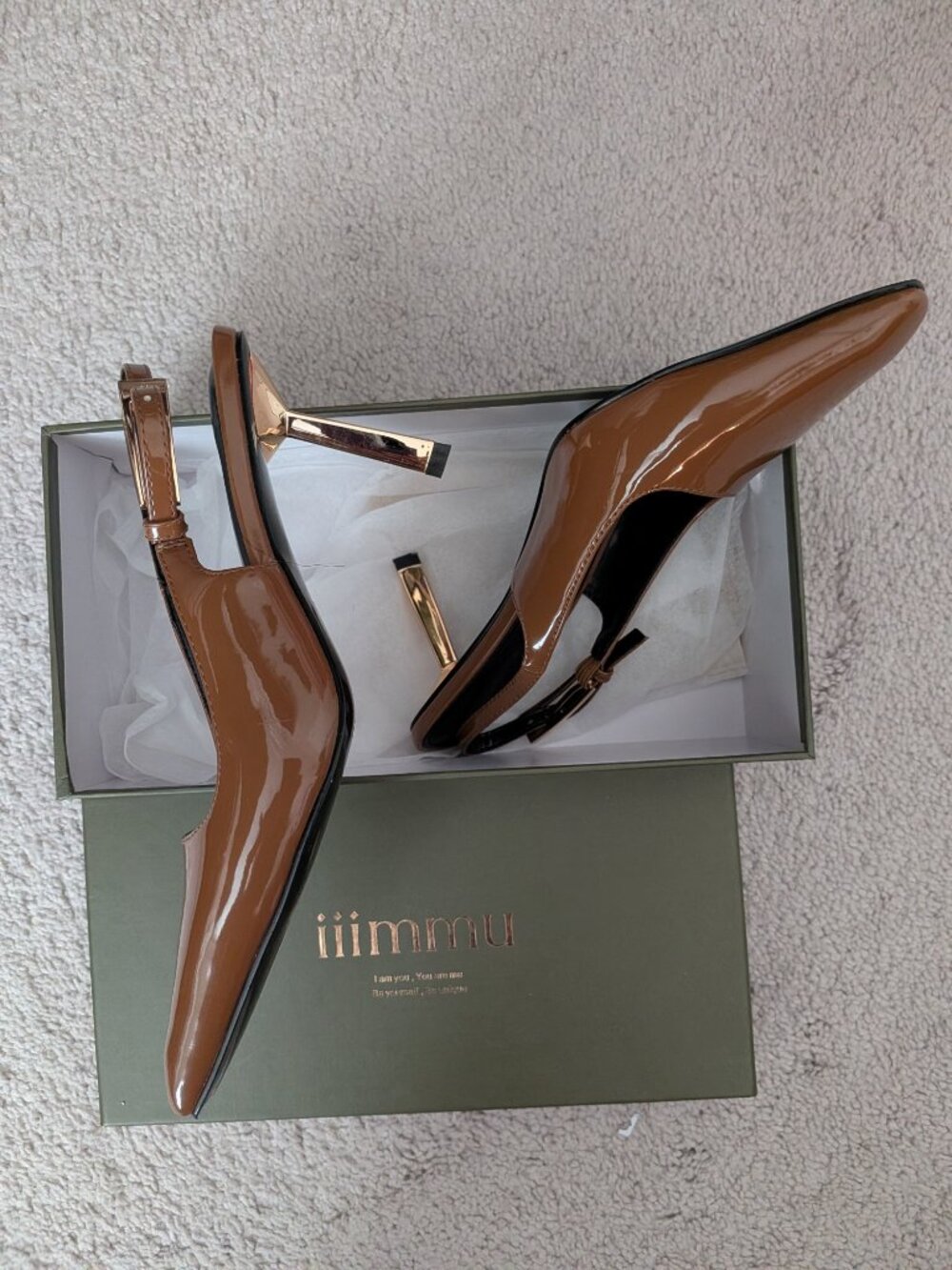 Iiimmu Closed Toe Slingback Stiletto Heels